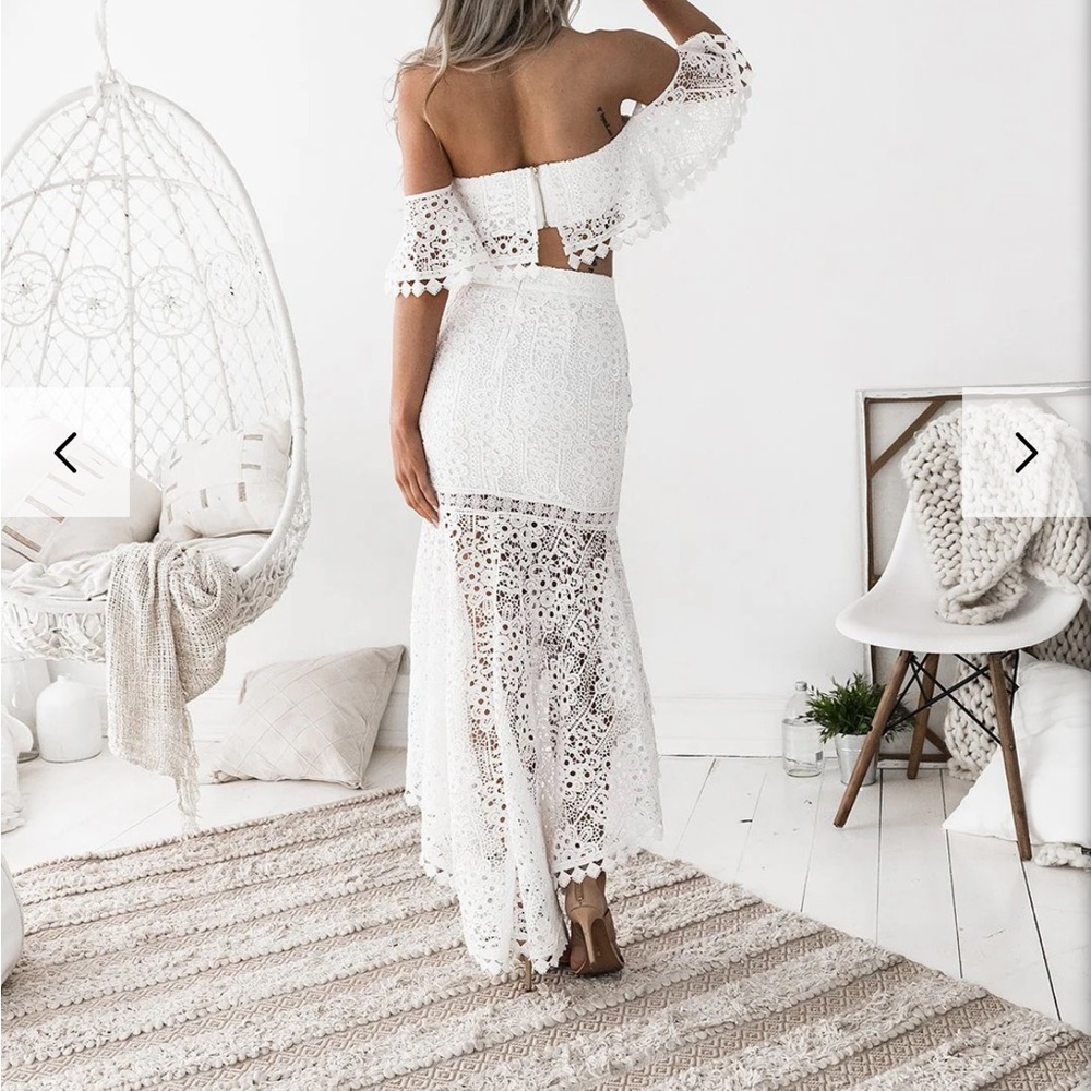 Celine Set White bridal two piece set - Picture 3 of 6